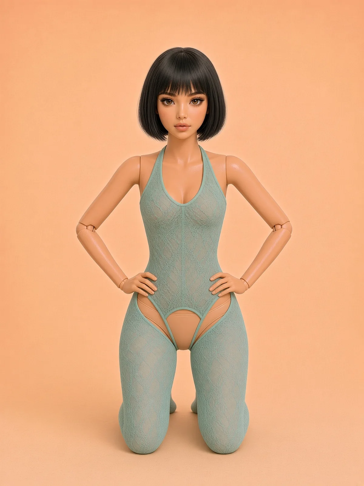 AI-generated fictional adult image: Sea glass · illustrated — composition 02
