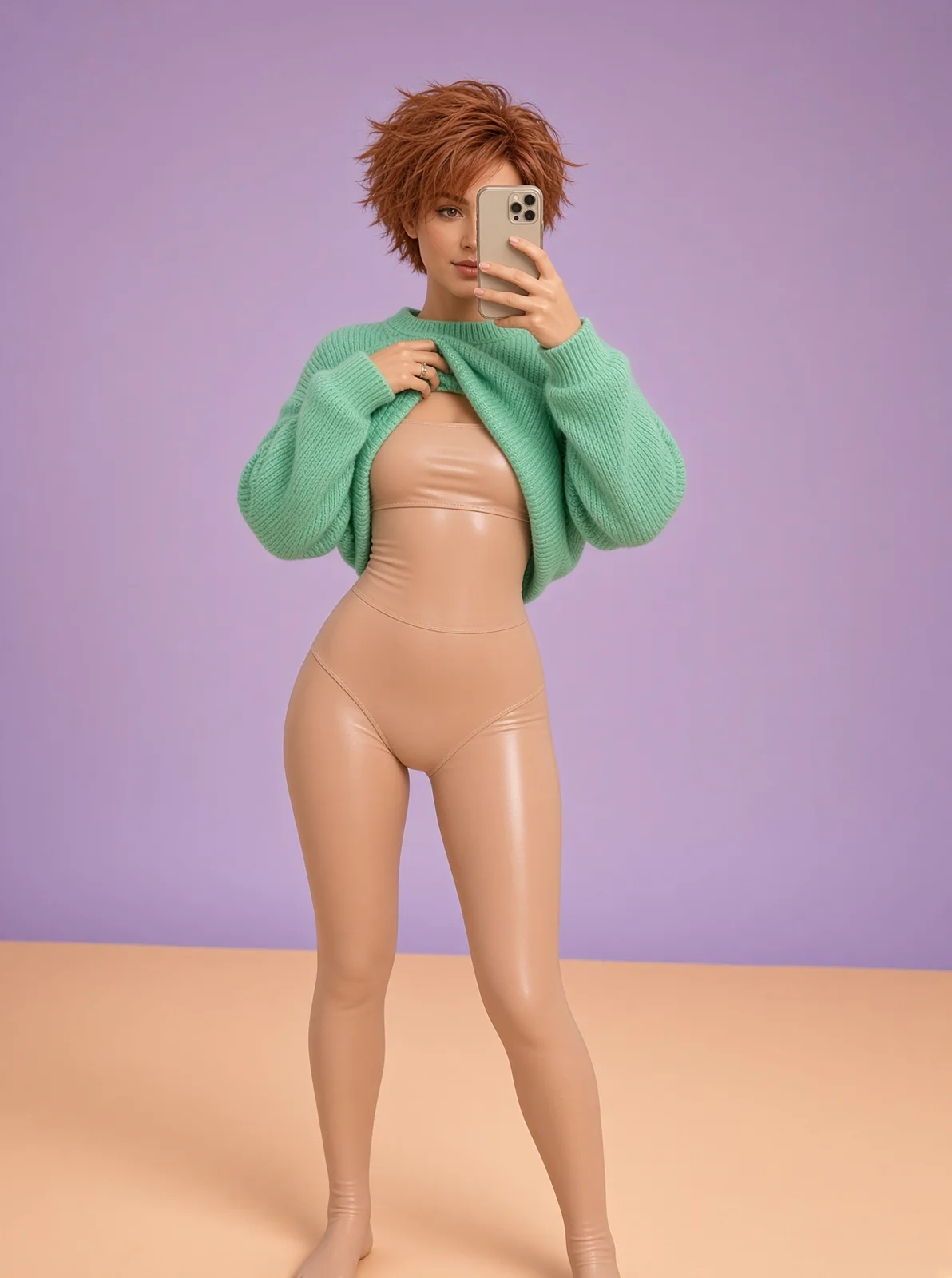 AI-generated fictional adult image: Mirror moments — composition 03